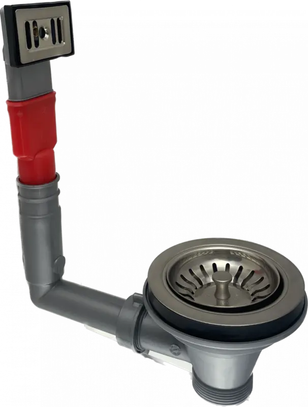 PB klasická sada odtoku z nerezové oceli s přepadem pro kuchyňský dřez a uzavíratelnou sítkovou zátku 1208956477