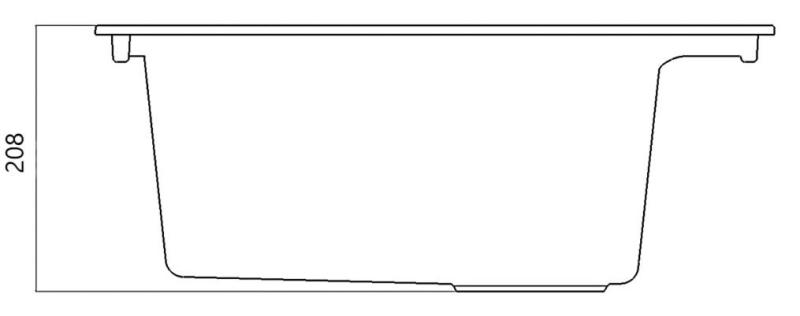 Černý povrchový dřez 58 x 53 cm s otvorem pro baterii a nerezovou zátkou 1208956732