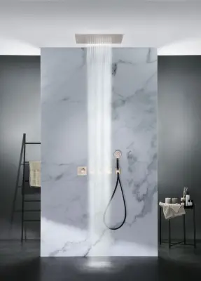 SB Square 316 Built-in Rain Shower Velvet Temptation with LED Chromotherapy and Waterfall Brushed PVD Brass 1208956745