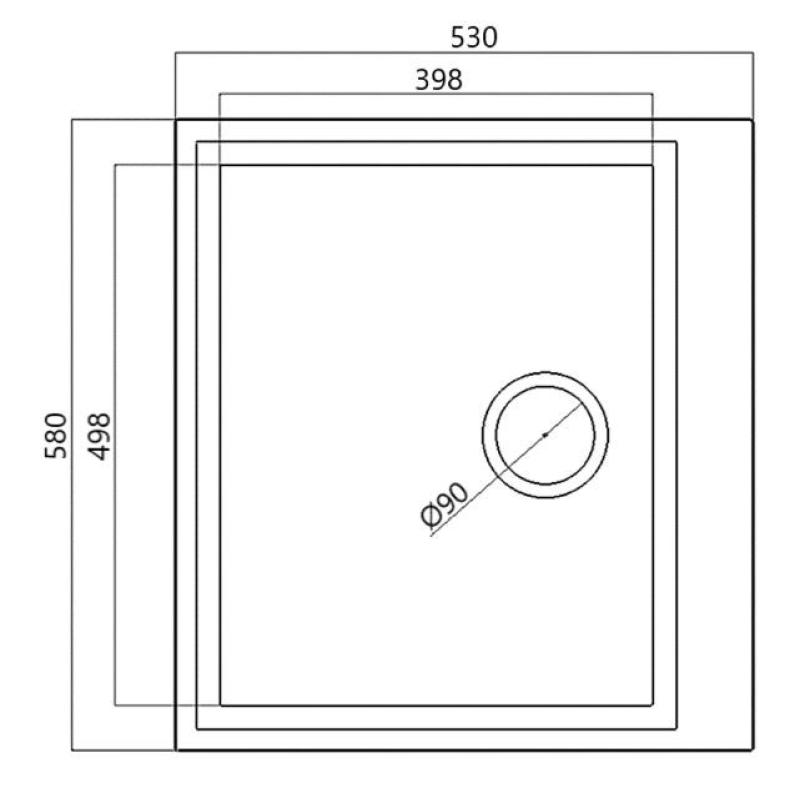 Bílý vestavný dřez 58x53cm s otvorem pro baterii a nerezovou zátkou 1208956763