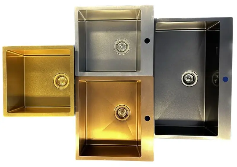 Ausmann Turt zlatý dřez PVD NANO Gold 40x40 podstavba, vestavba a nadstavba 1208956938