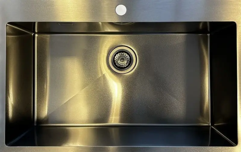 Ausmann Turt velký kovový dřez PVD antracit 79x50mm s dírou pro kohoutek pro podstavbu, rovnou montáž a nadstavbu 1208956940