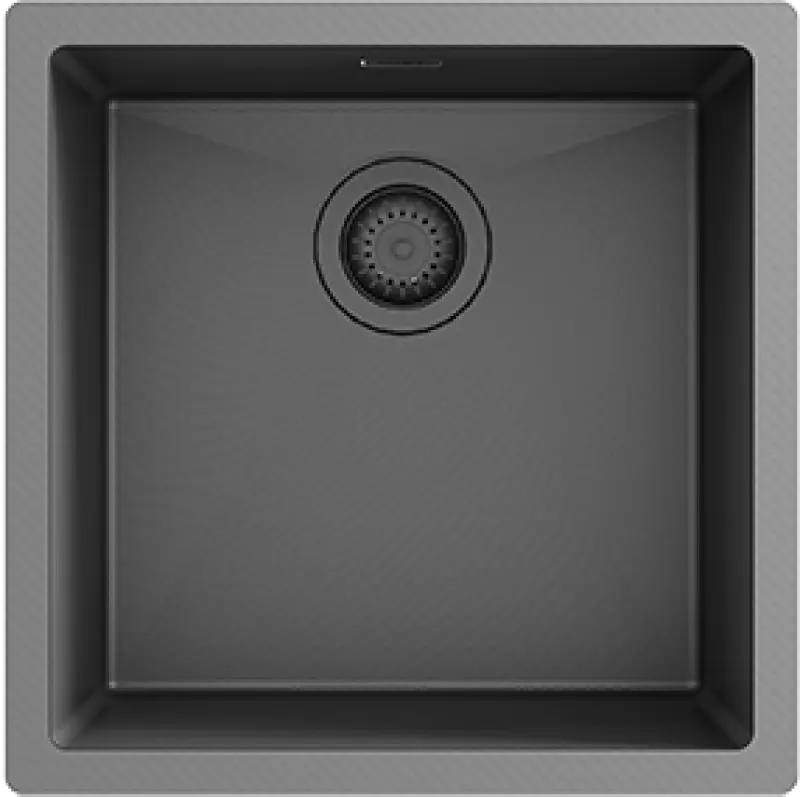 Ausmann Turt dřez z gun metal PVD NANO 40x40 spodní montáž plochá montáž a horní montáž 1208956946