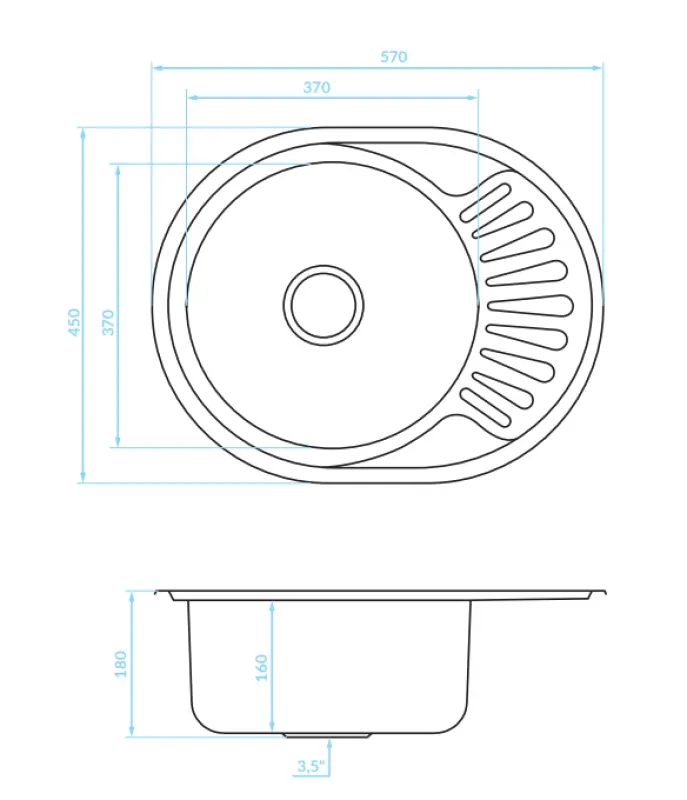 Ausmann Basic nerezový nástěnný dřez s odkapávačem oboustranný 57x45 cm včetně sifonu 1208956973