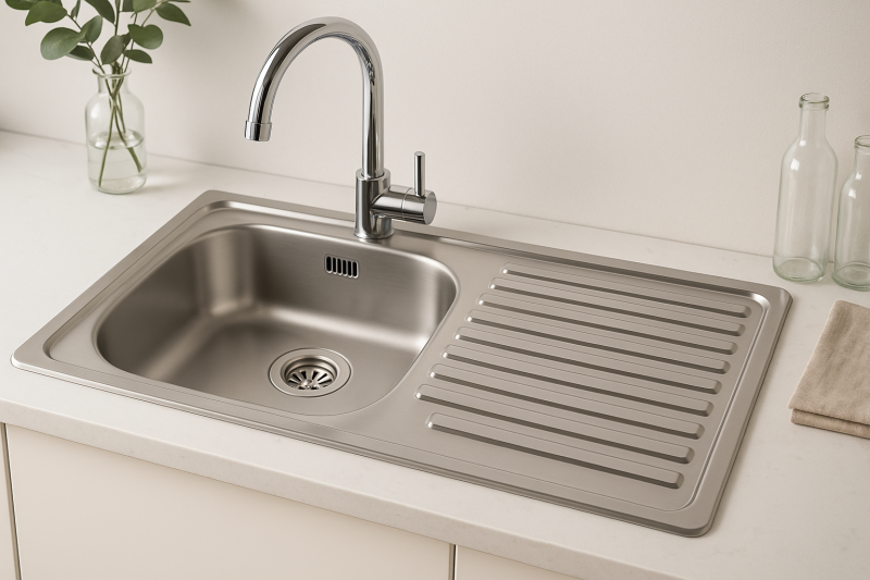 Ausmann Basic nerezový vestavný dřez s odkapávačem oboustranný 75x40 cm včetně sifonu 1208956996