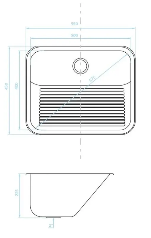 Aquadesign Utility odtokový žlab 55 x 45 cm do kuchyňského koutu nebo garáže, včetně držáků 1208957003