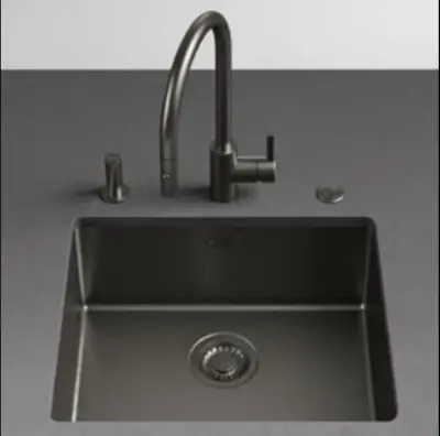 Franke Mythos Masterpiece BXM 210.40 PVD Gun Metal Sink 400x410mm Flush Mount and Undermount 127.0674.537