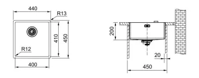 Franke Mythos Masterpiece BXM 210.40 PVD Copper Sink 400x410mm Flush-Mount and Undermount 127.0674.583