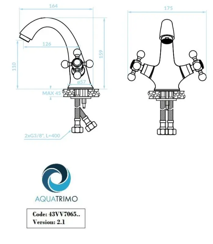 AquaTrimo Vivaldi klasická chromová umyvadlová baterie včetně umyvadlové zátky 43VV7065CM