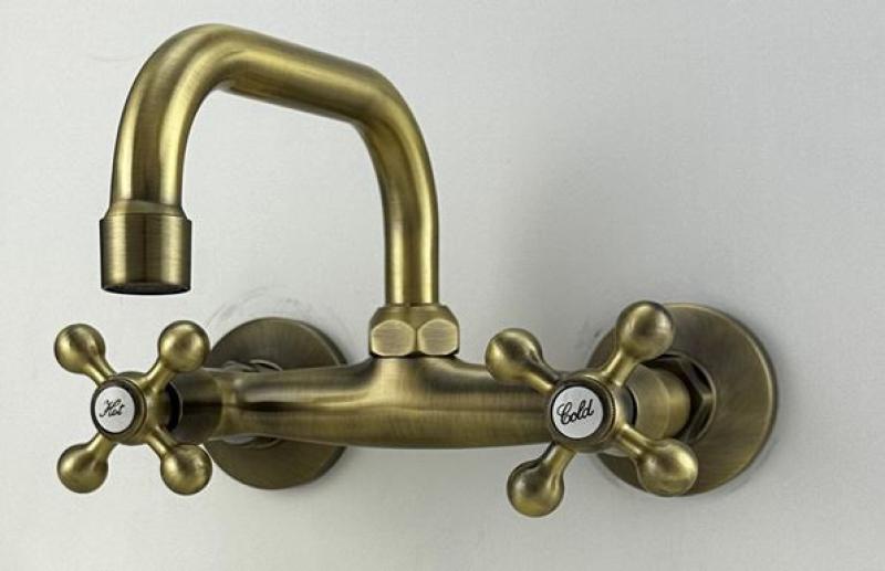 AquaTrimo Vivaldi klasická bronzová kuchyňská nástěnná baterie s horním výtokem 21VV7066BN