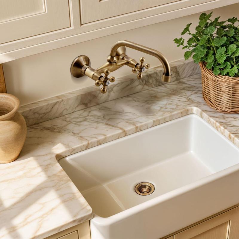 AquaTrimo Vivaldi klasická bronzová kuchyňská nástěnná baterie s horním výtokem 21VV7066BN