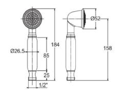 PB klasická ruční sprcha z nerezové oceli s bílou rukojetí 1208957105