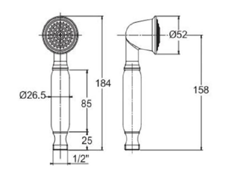 PB klasická ruční sprcha z nerezové oceli s bílou rukojetí 1208957105
