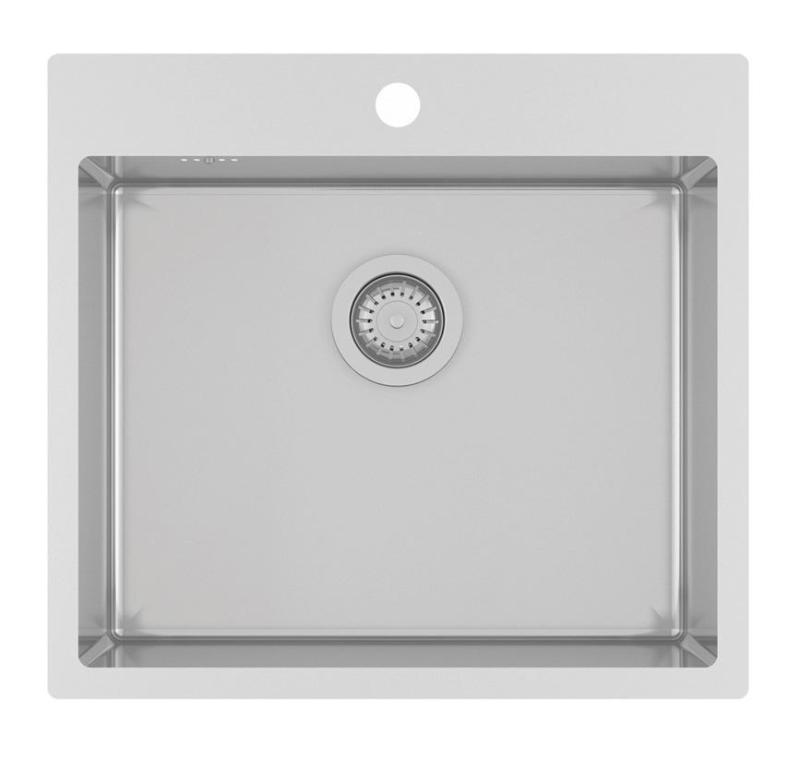 Ausmann Oder Blue nerezový dřez 55x50 cm plochá montáž a montáž na pracovní desku s otvorem pro baterii 1208957118