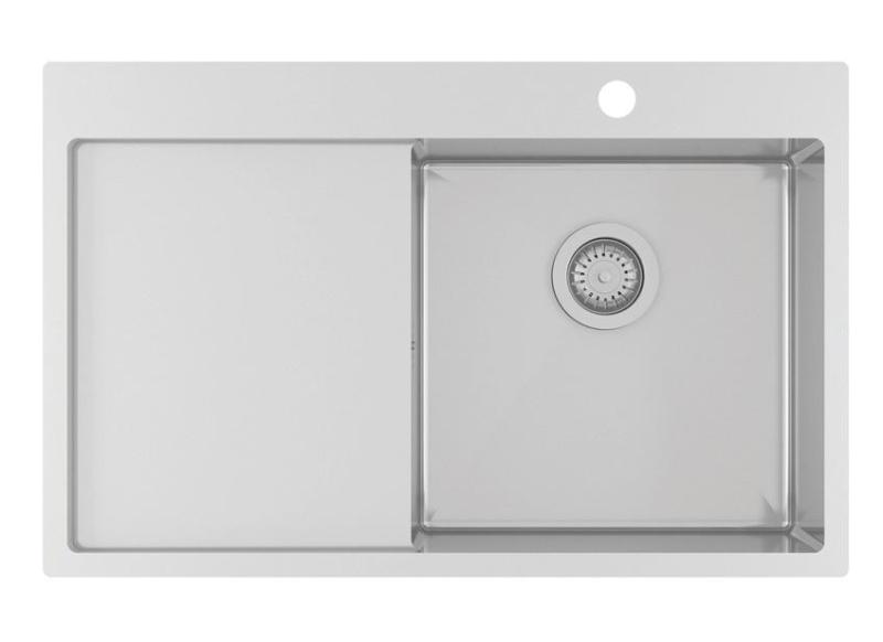 Ausmann Oder Blue nerezový dřez 78x50 cm s plochou pro odkapávání, montáž zapuštěná nebo na desku, 1208957121