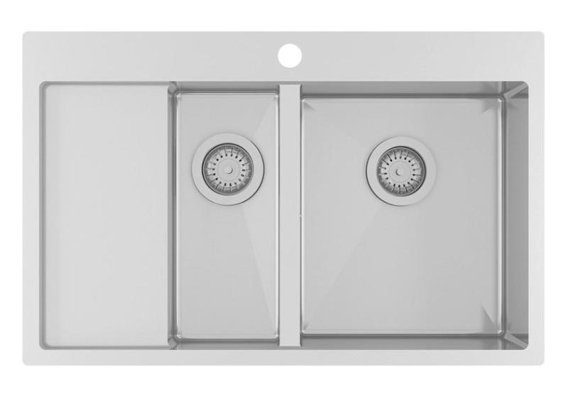 Ausmann Oder Blue 1,5 nerezový dřez 78x50cm s plochou montáží a s horní montáží s odkapávací plochou 1208957125