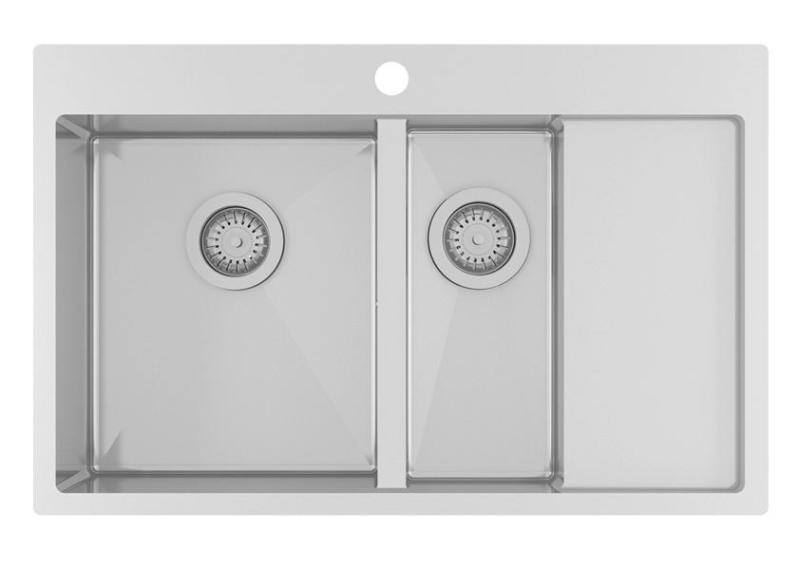Ausmann Oder Blue 1,5 nerezový dřez 78x50 cm, plochá a povrchová montáž s odkapávací částí 1208957126