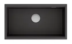 Quadri Newport velký a hluboký dřez granit horní a spodní montáž antracitový dřez 760x435 mm 1208957219