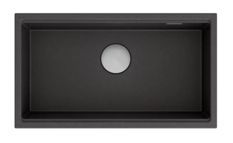 Quadri Newport velký a hluboký dřez granit horní a spodní montáž antracitový dřez 760x435 mm 1208957219