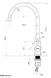 Lorreine Pro Round matná černá kuchyňská baterie s kulatým a otočným výtokem 1208957315