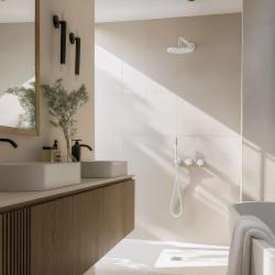 Waterevolution Flow vestavěná sprchová souprava matně bílá s termostatickou sprchou a ruční sprchou 1208957344