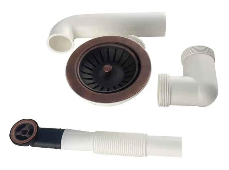 Ausmann kartáčovaná měděná odtoková sada pro dřez včetně přepadu, měď 1208957348