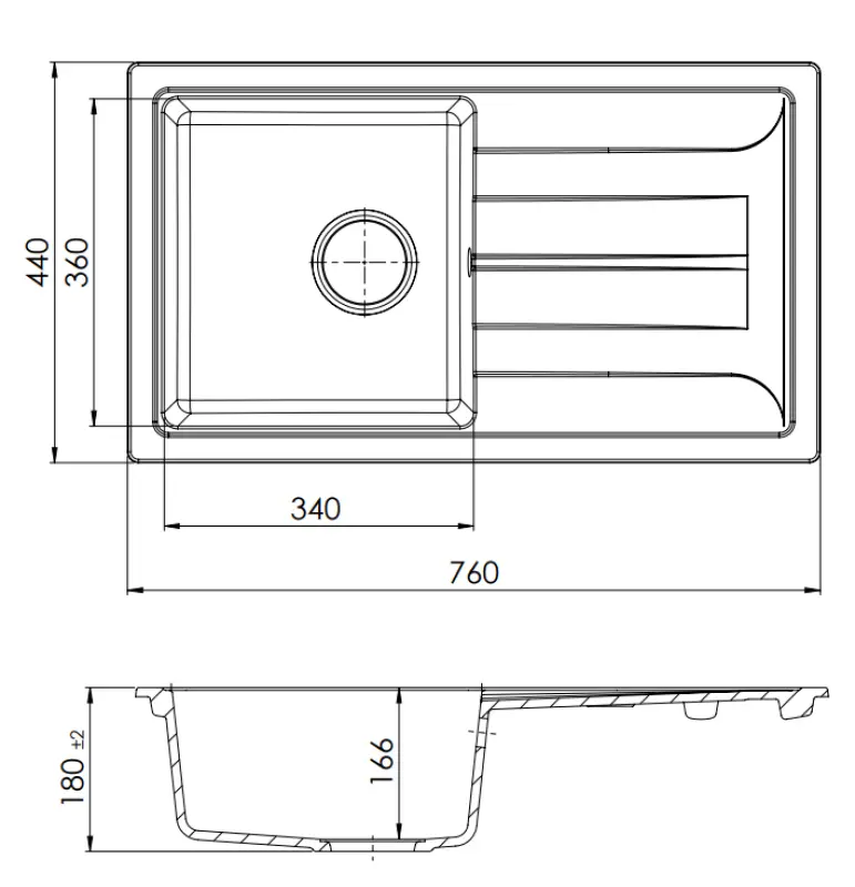 GraniteMy Smart extra mělký granitový vestavný černý dřez 76x44cm s odkapávačem oboustranný 1208957353