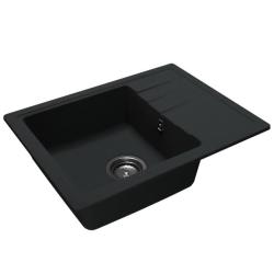 GraniteMy Smart extra mělký žulový dřez černý 58x44cm s odkapávačem oboustranný 1208957354