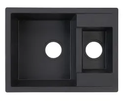 GraniteMy Smart extra mělký 1,5 granitový vestavěný černý dřez 58x44cm 1208957355
