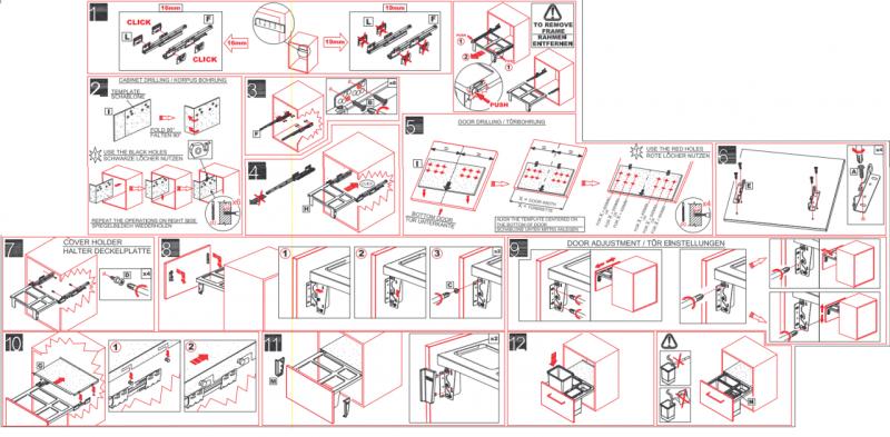 Franke Sorter Garbo 45-2 vestavěný odpadkový systém 1 x 12 a 1 x 18 litrů odpadní nádoby 1210200692