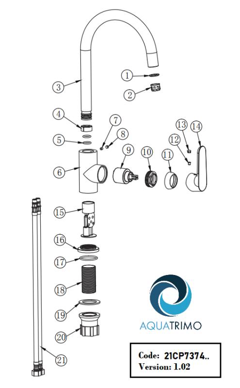 AquaTrimo Chopin jednopáková kuchyňská baterie matná černá 21CP7374SW