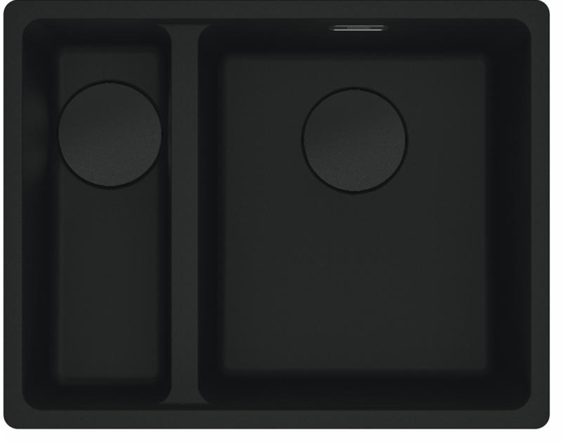 Franke Maris MRG 260/160-34-15 Fragranite černá edice matný černý dřez s plochou montáží, velký dřez vpravo