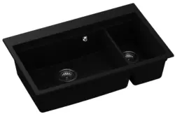 GraniteMy Limited velký 1,5 granitový dřez na pracovní desku a pod pracovní desku černý včetně příslušenství 76x48 cm 1208957389