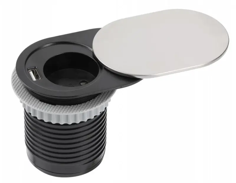 Indux Slide vestavná zásuvka do kuchyňské desky s USB C a zásuvkou barva nerez 1208957391