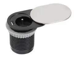 Indux Slide vestavná kuchyňská zásuvka Penaarde v pracovní desce s USB a zásuvkou barva nerez 1208957392