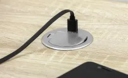 Indux Cover vestavěná zásuvka s uzemněním pro kuchyňský pracovní stůl s USB a zásuvkou barva stříbrná 1208957394