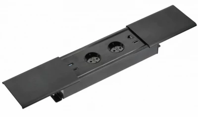 Indux Slide max vestavná kuchyňská zásuvka do pracovní desky s USB-A, HDMI, RJ45 a USB-C, matná černá barva 1208957430
