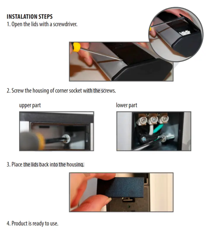Indux Corner rohová kuchyňská zásuvka se 3 zásuvkami s ochranným kontaktem a 2 USB nabíječkami 1208957431