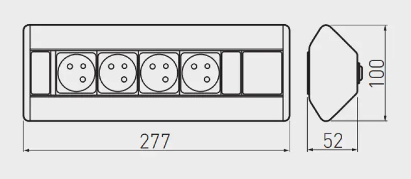 Indux Corner rohová kuchyňská zásuvka se 4 zásuvkami s uzemněním 1208957432