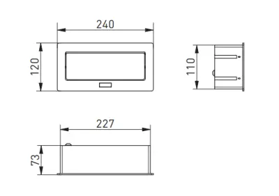 Indux Flip Medium pin earthing kitchen socket for worktop or wall unit matt black with 3 outlets 1208957434