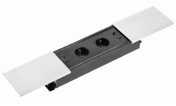 Indux Slide Max vestavná kuchyňská zásuvka s uzemněním do pracovní desky s USB-A, HDMI, RJ45 a USB-C, barva matná bílá 1208957440