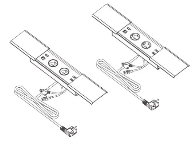 Indux Slide Max vestavná kuchyňská zásuvka s uzemněním do pracovní desky s USB-A, HDMI, RJ45 a USB-C, barva matná bílá 1208957440