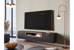Deco Abies mosazná zlatá stojací lampa s černým mramorovým podstavcem 7573