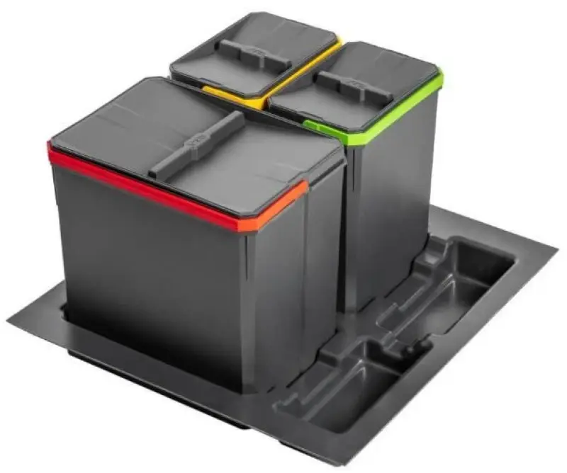 Garbi Basket B-60-3 třídicí odpadkový systém pro zásuvku 60 cm včetně držáku a 3 odpadkových košů 1208957473