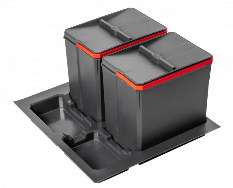 Garbi Basket B-60-2 třídící odpadkový systém pro zásuvku 60 cm včetně držáku a 2 odpadkových košů 1208957474