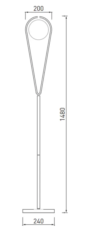 Dekor Ciklop mosazná zlatá stojací lampa s kapkovým vzhledem 9737