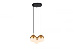 Decor Abies mosazná zlatá moderní závěsná lampa s kulatým kovovým stínidlem 7597