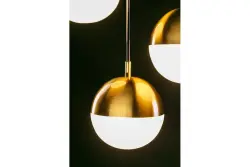 Decor Abies mosazná zlatá moderní závěsná lampa s kulatým kovovým stínidlem 7597