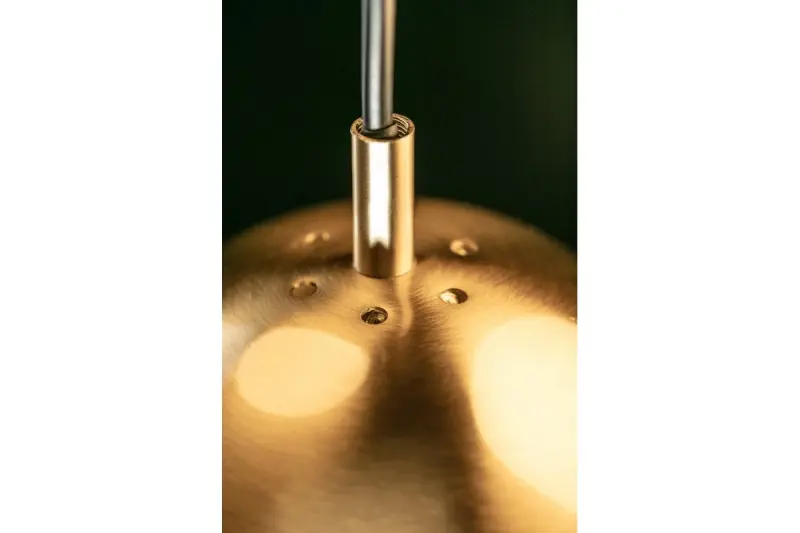 Decor Abies mosazná zlatá moderní závěsná lampa s kulatým kovovým stínidlem 7597