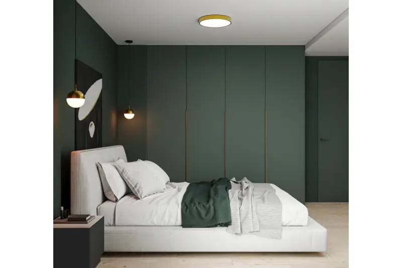 Decor Abies mosazná zlatá závěsná lampa s kovovým kulatým stropem 3558